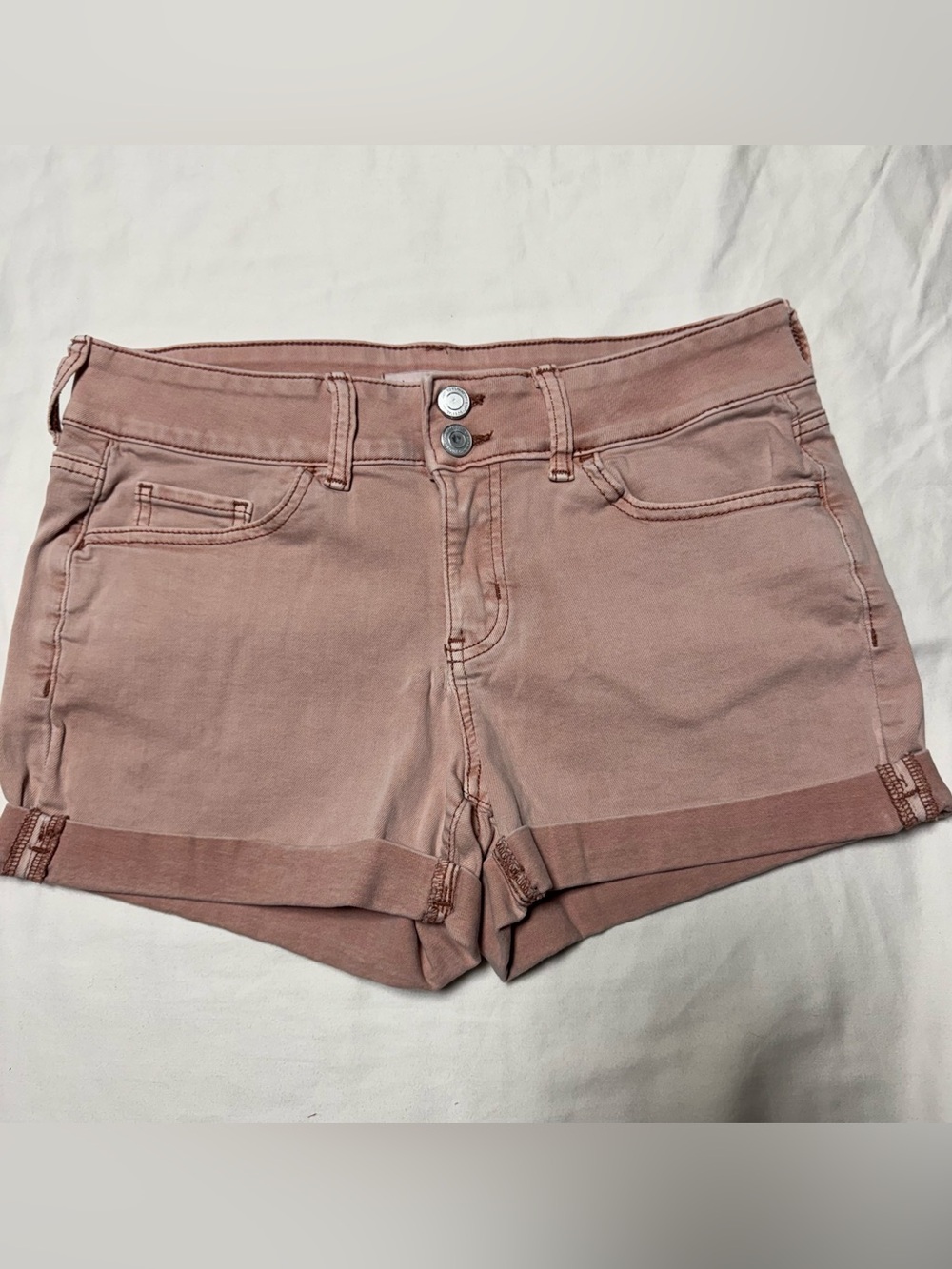 SO Pink Junior Denim Cuffed Shorts
